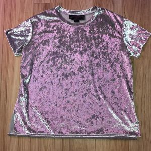 Silver velvet t-shirt